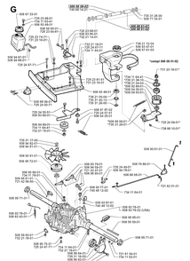 Transmission Diagram and Parts List for PR14 2000-02 Husqvarna Lawn Mower