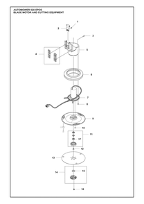 Blade Motor And Cutting Equipment Diagram and Parts List for 520EPOS  Husqvarna Lawn Mower