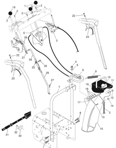 Control Panel / Discharge Chute Diagram and Parts List for 1130SBEXP (96193001803)(2007-09) Husqvarna Snow Blower