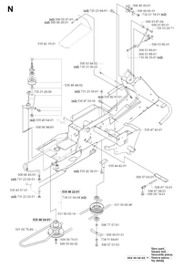 Chassis / Frame Diagram and Parts List for R18PRO (953521901)(2007-03) Husqvarna Lawn Tractor