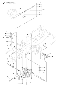 Hydraulic Pump - Motor Diagram and Parts List for RIDER175AWD (965105001)(2009-04) Husqvarna Lawn Mower