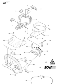Handle And Controls 2 Diagram and Parts List for 325HD60 (X-SERIES)(20081400001-20090400000) Husqvarna Hedge Trimmer