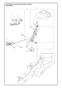 Rear Handle Diagram and Parts List for 550XPMARKIITRIOBRAKE  Husqvarna Chainsaw