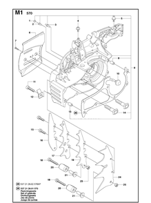 Crankcase 2 Diagram and Parts List for 570 (570 EPA)(20090100001-Current) Husqvarna Chainsaw
