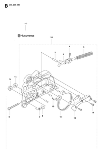 Chain Brake Diagram and Parts List for 240 20091400001-20101400000 Husqvarna Chainsaw
