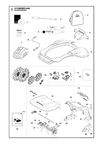 Accessories Diagram and Parts List for 450X 2016-02 Husqvarna Lawn Mower