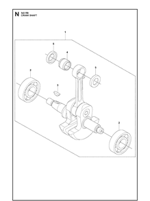 Crankshaft Diagram and Parts List for 543RB  Husqvarna Brush Cutter