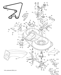 Mower Deck / Cutting Deck Diagram and Parts List for CTH150-TWIN 2010-01 Husqvarna Lawn Tractor