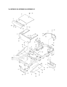 Frame Diagram and Parts List for MZ54 ROPS Husqvarna Lawn Tractor