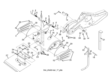 Tine Shield Diagram and Parts List for TR317 (96093003001)(2017-11) Husqvarna Cultivator