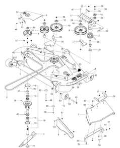 Mower Deck / Cutting Deck Diagram and Parts List for 966613801 2012-06 Husqvarna Lawn Mower