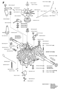Transmission Diagram and Parts List for PF21 2001-02 Husqvarna Lawn Tractor