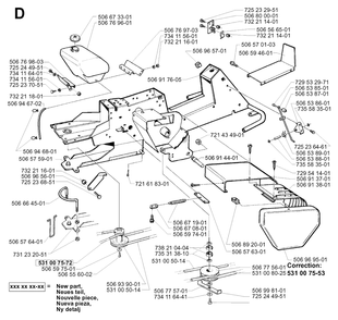 Chassis / Frame Diagram and Parts List for R13BIO 2001-01 Husqvarna Lawn Tractor