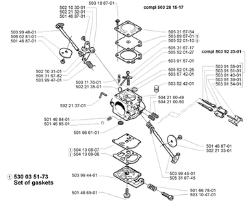 Carburetor Assembly (Walbro Wt 270 A) Diagram and Parts List for 225 (Lite)(106252061)(1998-12) Husqvarna Trimmer