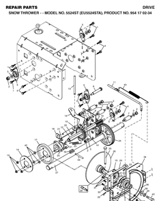Oil Tank Diagram and Parts List for 5524ST (EU5524STA)(2004-09) Husqvarna Snow Blower