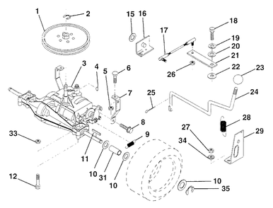 Transaxle Diagram and Parts List for LR12 (954000752-A)(1994-05) Husqvarna Lawn Tractor