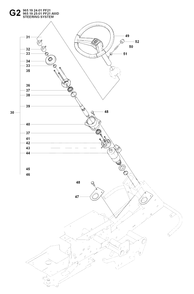 Steering Column Diagram and Parts List for PF21AWD (965192501)(2008-03) Husqvarna Lawn Tractor