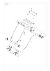 Handle Diagram and Parts List for LC251IS  Husqvarna Lawn Mower