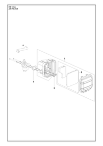 Air Filter Diagram and Parts List for HS123A  Husqvarna Engine