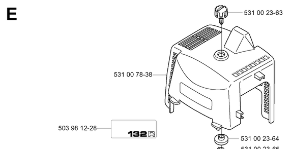 Cylinder Cover Diagram and Parts List for 132R 20050100001-Current Husqvarna Brush Cutter