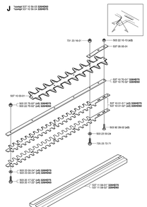 Cutting Equipment Diagram and Parts List for 326HD75 (X-SERIES)(20020500001-20030100000) Husqvarna Hedge Trimmer