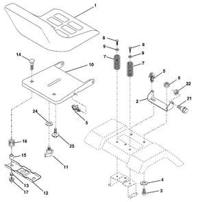 Seat Assembly Diagram and Parts List for YTH1842 (954569790-A)(2003-01) Husqvarna Lawn Tractor