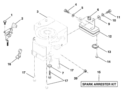 Engine Diagram and Parts List for LT125 (954170001-B)(1996-10) Husqvarna Lawn Tractor