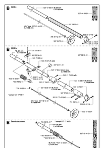Shaft 2 Diagram and Parts List for 323P 20062700001-Current Husqvarna Pole Saw
