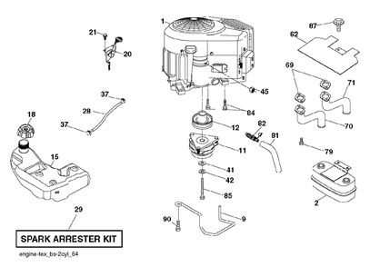 Engine Diagram and Parts List for YTH2348 (917289570)(2012-02) Husqvarna Lawn Tractor