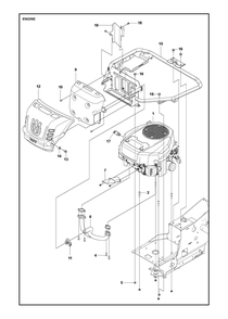 Engine Diagram and Parts List for R214TC 2022 Husqvarna Lawn Tractor