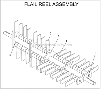 Flail Blade Diagram and Parts List for DT22H (968999243)(2005-11) Husqvarna Lawn Tractor Accessories