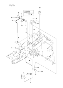 Mower Lift / Deck Lift Diagram and Parts List for R16CAWD (966830301)(2010-07) Husqvarna Lawn Tractor