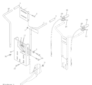 Handle Diagram and Parts List for 25009 96083001000 Husqvarna Cultivator