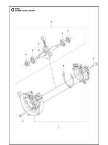 Crankcase Diagram and Parts List for 525BX  Husqvarna Leaf Blower / Vacuum