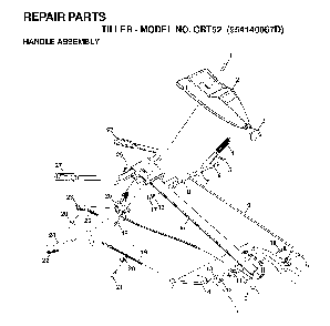 Handle And Controls Diagram and Parts List for CRT52 (954140067D)(1999-03) Husqvarna Tiller