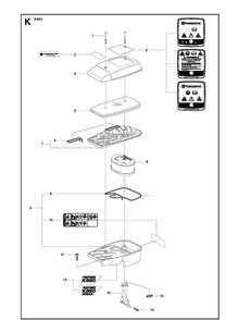 Cylinder Cover Diagram and Parts List for K960 2007-10 Husqvarna Lawn Tractor Accessories