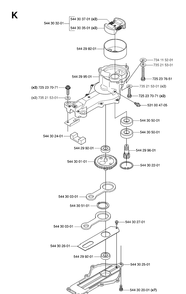 Gear Housing Diagram and Parts List for 123HD60 20061000001-20070500000 Husqvarna Hedge Trimmer