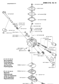 Carburetor Parts Diagram and Parts List for 322L 2001-01 Husqvarna Trimmer