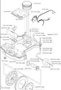Lower Wheels / Wheels Diagram and Parts List for 220AC 2007-05 Husqvarna Lawn Mower