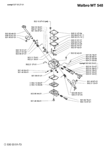 Carburetor Parts Diagram and Parts List for 232L 2006-01 Husqvarna Trimmer