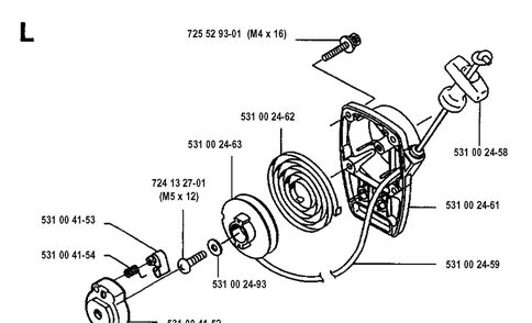 Air Filter Diagram and Parts List for 125E  Husqvarna Edger