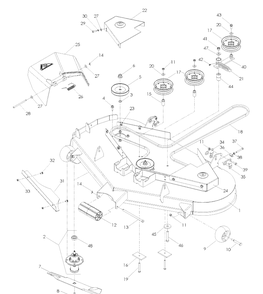 52 Inch Deck Diagram and Parts List for MZ5225 (968999717)(2007-11) Husqvarna Lawn Mower