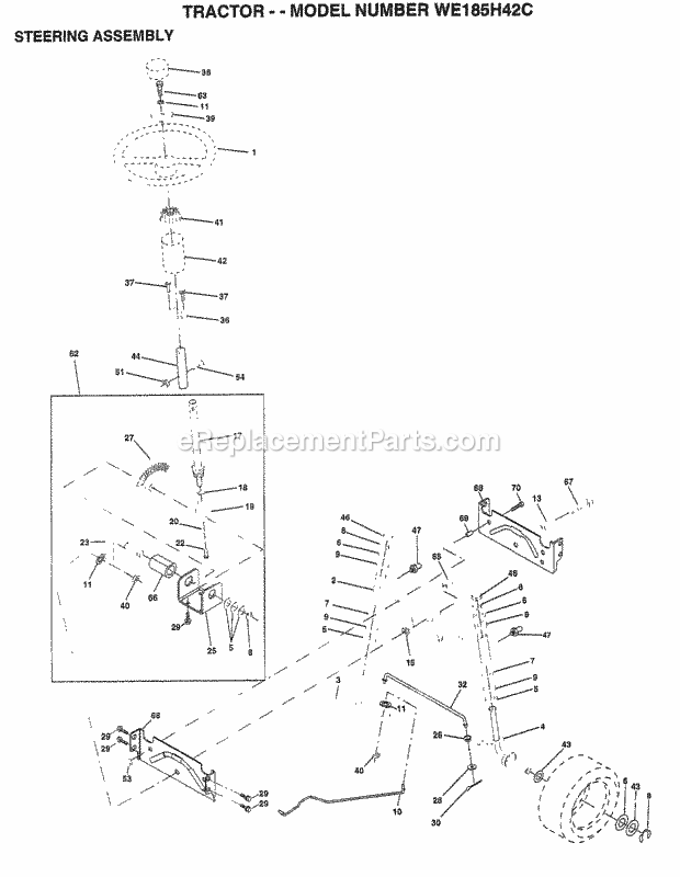 Seat Assembly Diagram and Parts List for WE185H42C 1997 Husqvarna Lawn Tractor