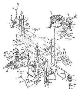 Drive/Engine Diagram and Parts List for 4125G 1991-01 Husqvarna Lawn Mower