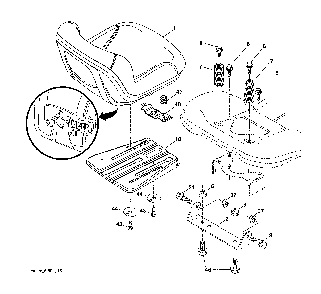 Seat assembly Diagram and Parts List for 96043027700  Husqvarna Lawn Tractor