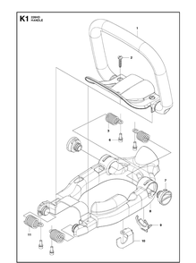 Handle Diagram and Parts List for 226HD75S 20090100001-20130499999 Husqvarna Hedge Trimmer