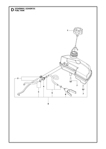 Fuel Tank Diagram and Parts List for 522HDR75X  Husqvarna Trimmer