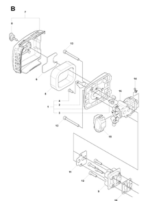 Carburetor And Air Filter Diagram and Parts List for 226HS99S 20080500001-20130500000 Husqvarna Hedge Trimmer