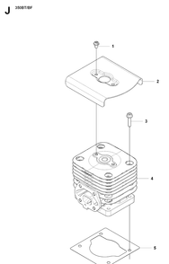 Cylinder Diagram and Parts List for 350BT  Husqvarna Leaf Blower / Vacuum