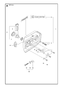 Clutch Cover Diagram and Parts List for K970CHAIN 2011-12 Husqvarna Circular Saw